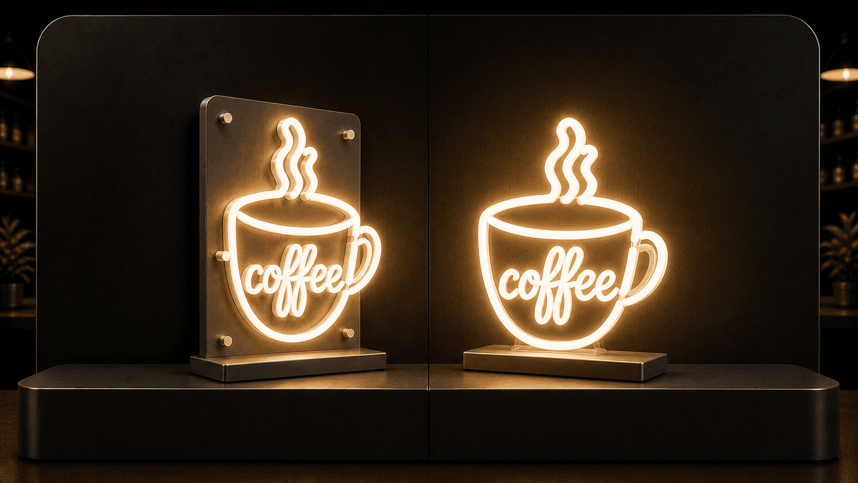 180 and 360 degree acrylic neon sign comparison