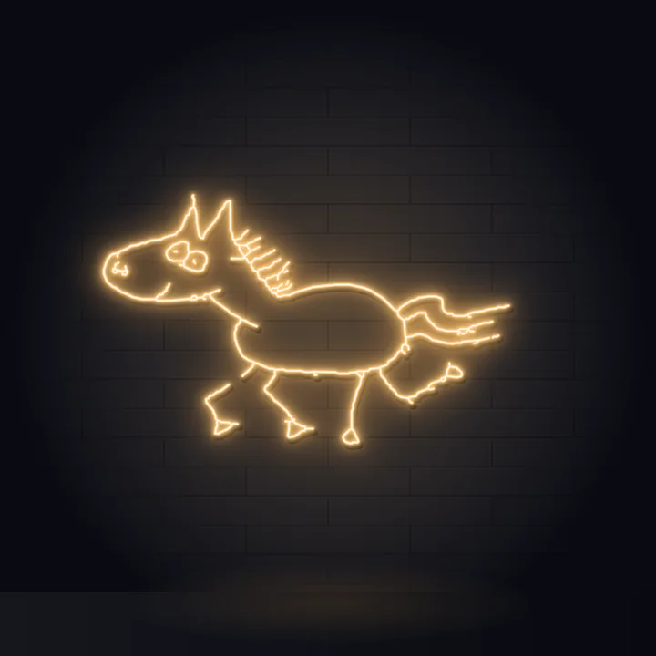 Cartoon Neon Template horse